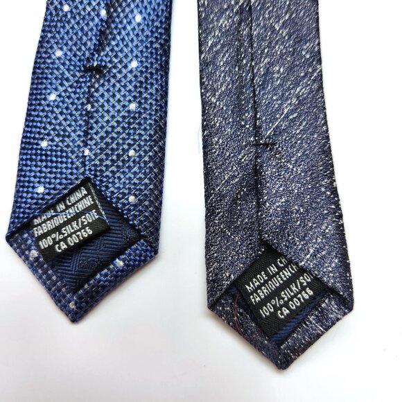 Daniel Hechter Paris Necktie Lot of Two Blue Men's Silk Tie 100% Silk Tie - Picture 6 of 6